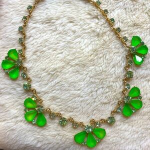NWTag Jcrew green crystal statement necklace